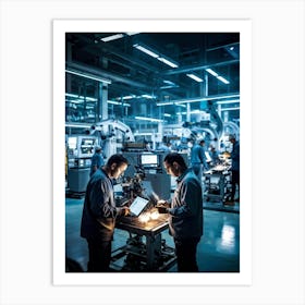 Factory Floor Bustling With Activity Workers Engaged In The Craft Of Welding Robots Precise In The (3) Poster