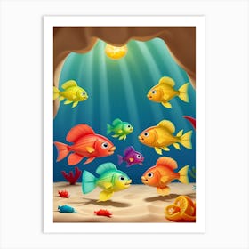 Colorful Fishes Under The Sea Art Print