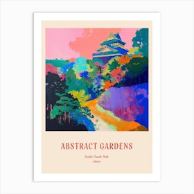 Colourful Gardens Osaka Castle Park Japan 1 Red Poster Art Print