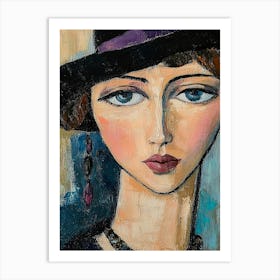 Woman In A Hat 1 Art Print