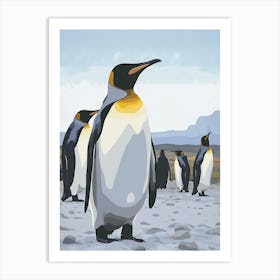 Emperor Penguin Deception Island Minimalist Illustration 2 Art Print