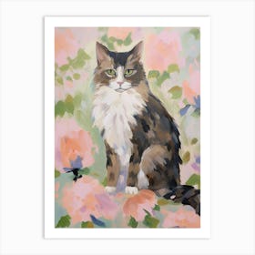 A Norwegian Forest Cat Painting, Impressionist Painting 2 Art Print