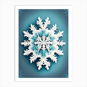 Irregular Snowflakes, Snowflakes, Retro Drawing 3 Art Print