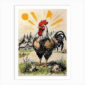 Rooster 4 Art Print