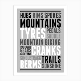 Mountain Bikes Thoughts Cycling Print | MTB Print | Bike Prints Art Print