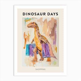 Dinosaur Shopping Poster 2 Art Print