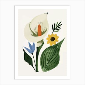 Painted Florals Calla Lily 1 Art Print