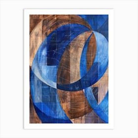 Blue And Brown Abstract Painting Art Print