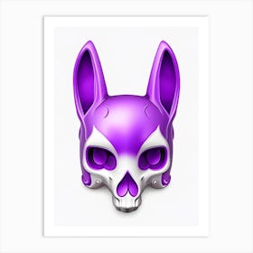 Animal Skull Purple Kawaii Art Print