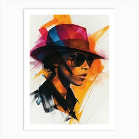 Portrait Of A Woman In A Hat Art Print