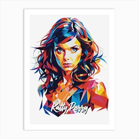 Katty Perry 04 Portrait Music Icon Style WPAP Pop Art Art Print