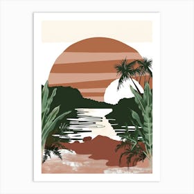 Sunset In The Jungle 1 Art Print