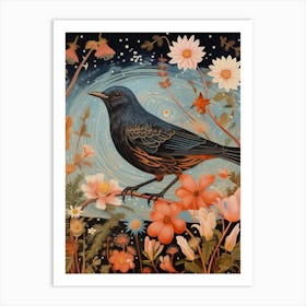 European Robin 4 Detailed Bird Painting Art Print