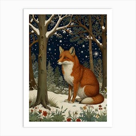 Fox In The Snow 2 Art Print