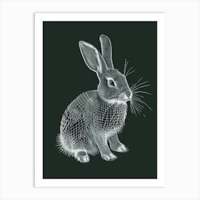 Checkered Giant Rabbit Minimalist Illustration 3 Art Print