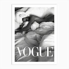 Woman In Bed Black And White Luxury Fashion Art Print