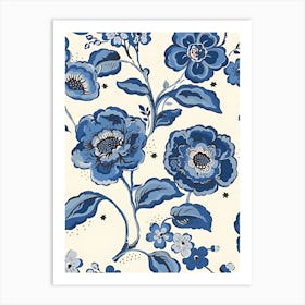 Blue Flowers 2 Art Print