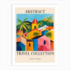 Abstract Travel Collection Poster Granada Nicaragua 1 Art Print