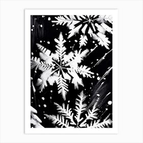 Unique, Snowflakes, Black & White 2 Art Print