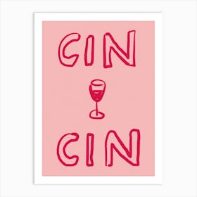 Cin Cin. Minimalist Italian Quote. Wine Art Print