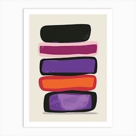 Minimalist Stacked Purple Abstract Jelly Slices Art Print