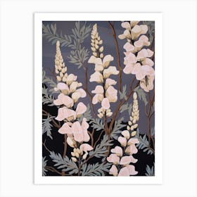 Aconitum 3 Flower Painting Art Print