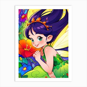 Fairy Coloring Page Art Print