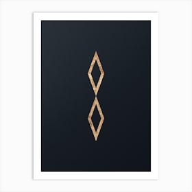 Abstract Geometric Gold Glyph on Dark Teal n.0376 Art Print