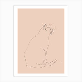 Cat Portrait - Boho, Line Art 7 Art Print