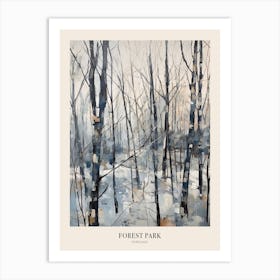 Winter City Park Poster Forest Park Portland United States 1 Art Print