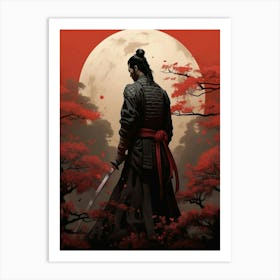 Japanese Samurai Illustration 15 Art Print