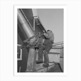 Farmer Working On Thresher Near Littlefork, Minnesota By Russell Lee Art Print