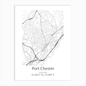 Port Chester,United States Minimalist Map Poster