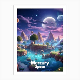 Mercury Travel Poster Bubble Planet Art Print