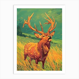 Deer In The Grass Art Print