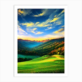 Landscape Painting, Landscape Painting, Landscape Painting, Landscape Painting 3 Art Print