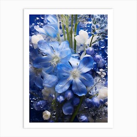 Blue Flowers 1 Art Print