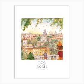 Italy, Rome Storybook 4 Travel Poster Watercolour Art Print