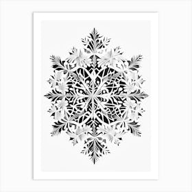 Crystal, Snowflakes, William Morris Inspired 1 Art Print