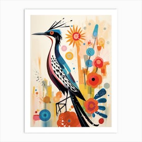 Bird Painting Collage Roadrunner 4 Art Print
