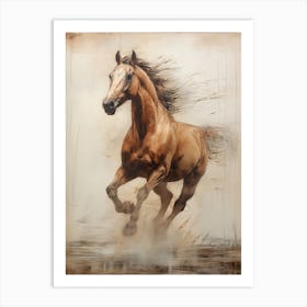 A Horse Painting In The Style Of Encaustic Painting 2 Art Print