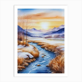 Winter Landscape Painting 14 Art Print