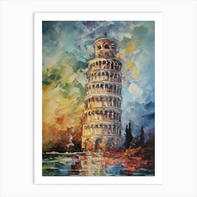 Tower Of Pisa Monet Style 3 Art Print