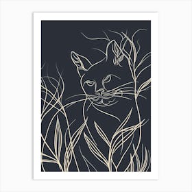 Tiffany Cat Minimalist Illustration 2 Art Print
