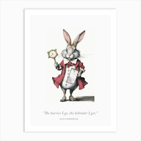 Alice In Wonderland, The White Rabbit Quote Art Print