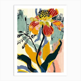 Colourful Flower Illustration Buttercup 1 Art Print