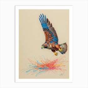 Hawk In Flight Art Print