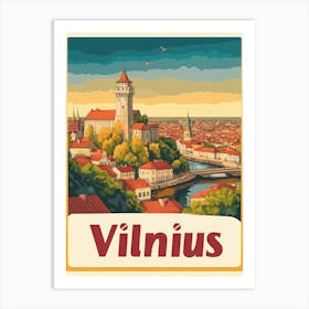 Aihrgdesign A Vintage Travel Poster Of Vilnius 1 Affiche