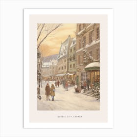 Vintage Winter Poster Quebec City Canada 2 Art Print