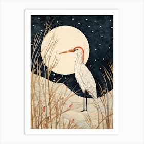 Bird Illustration Stork 1 Art Print